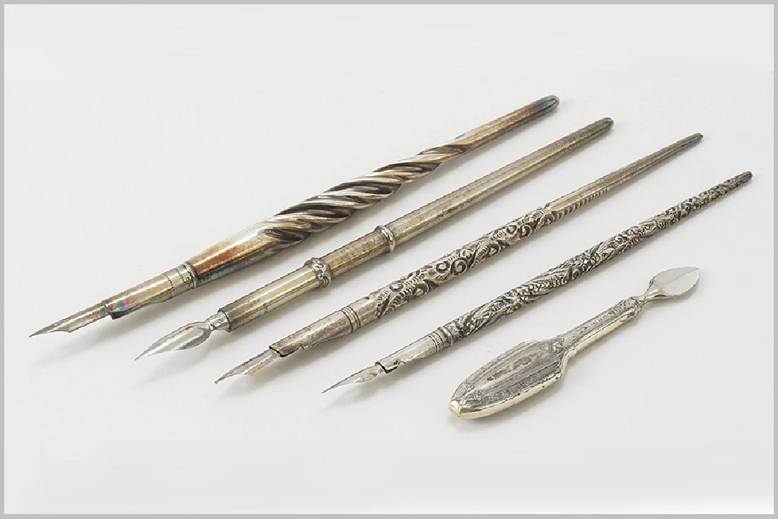 Four Sterling Silver Dip Pens. (1 of 1)