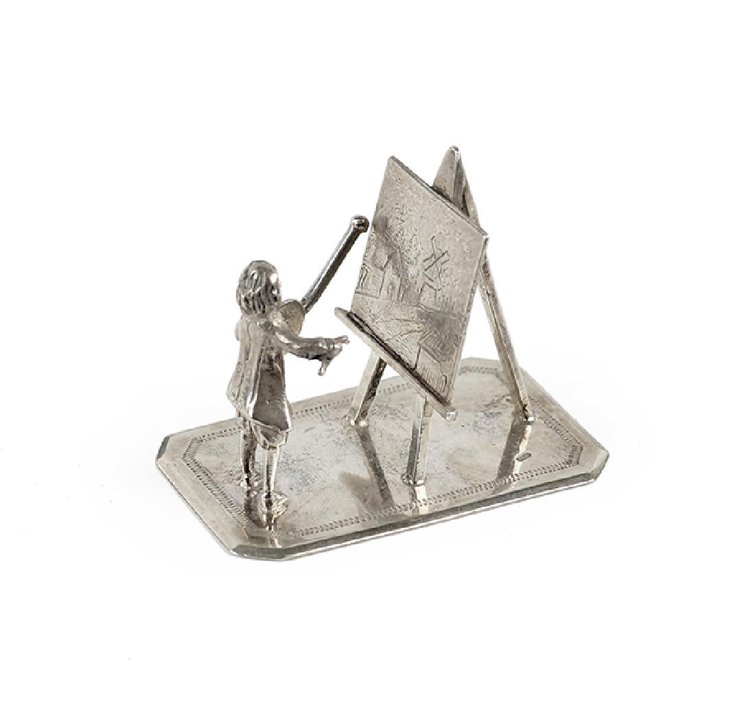 A Dutch Silver Miniature of a Painter. (1 of 3)
