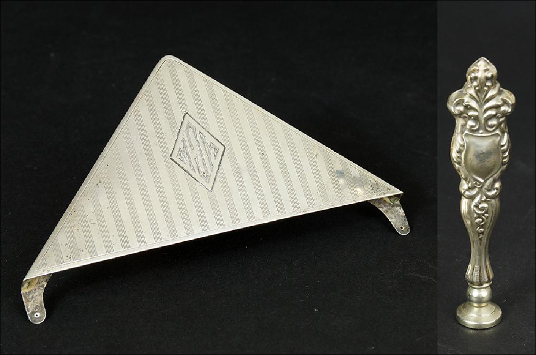 A Set of Four American Sterling Silver Blotter Corners. (1 of 1)