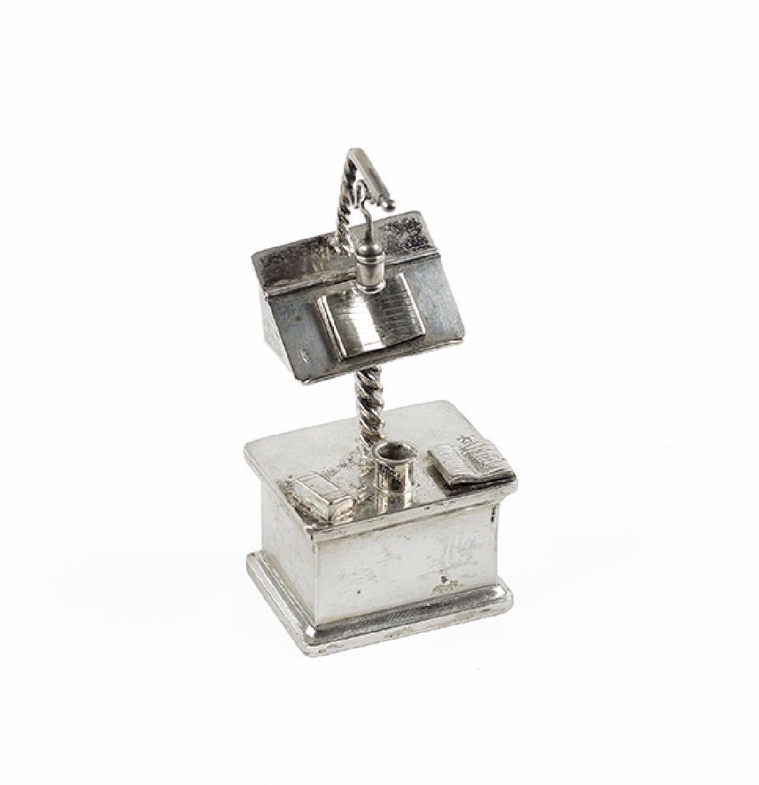 A Dutch Silver Miniature Bookstand. (1 of 1)