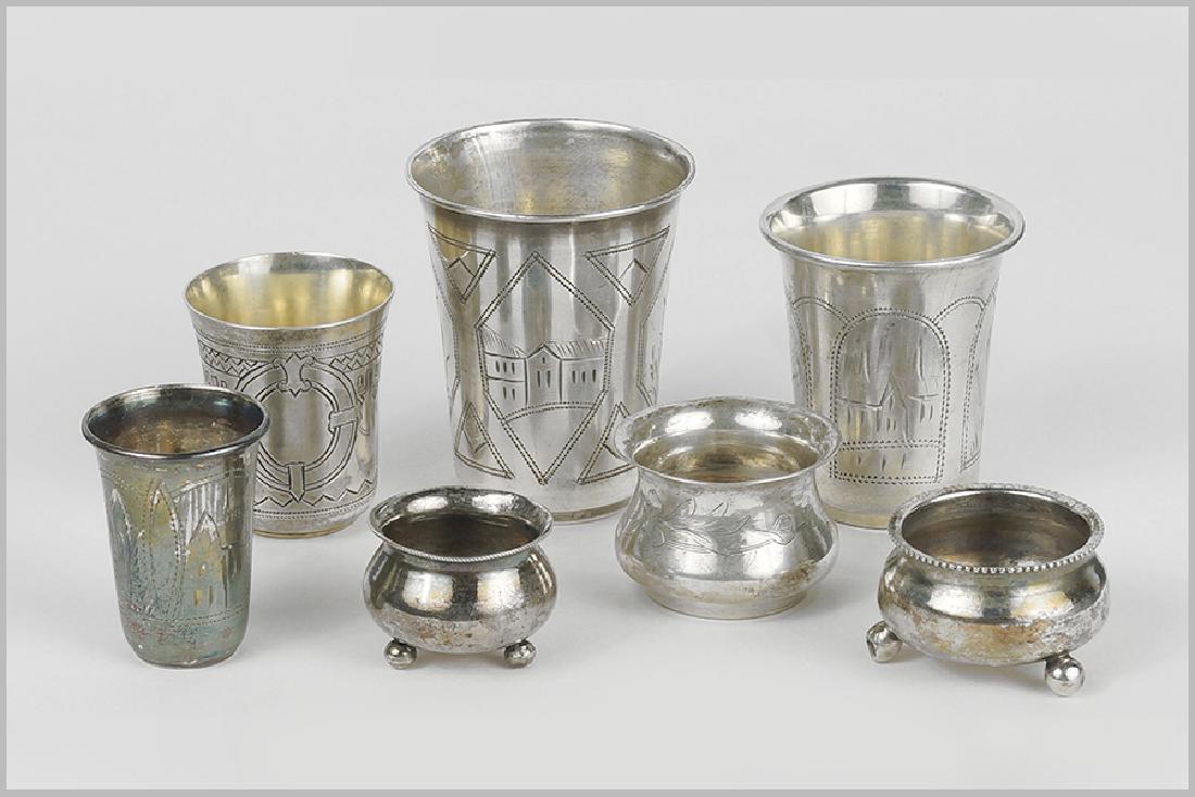 Three Russian .84 Silver Salt Cellars. (1 of 1)