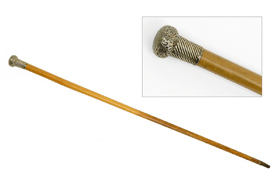 An English Silver Mounted Walking Stick. (1 of 2)