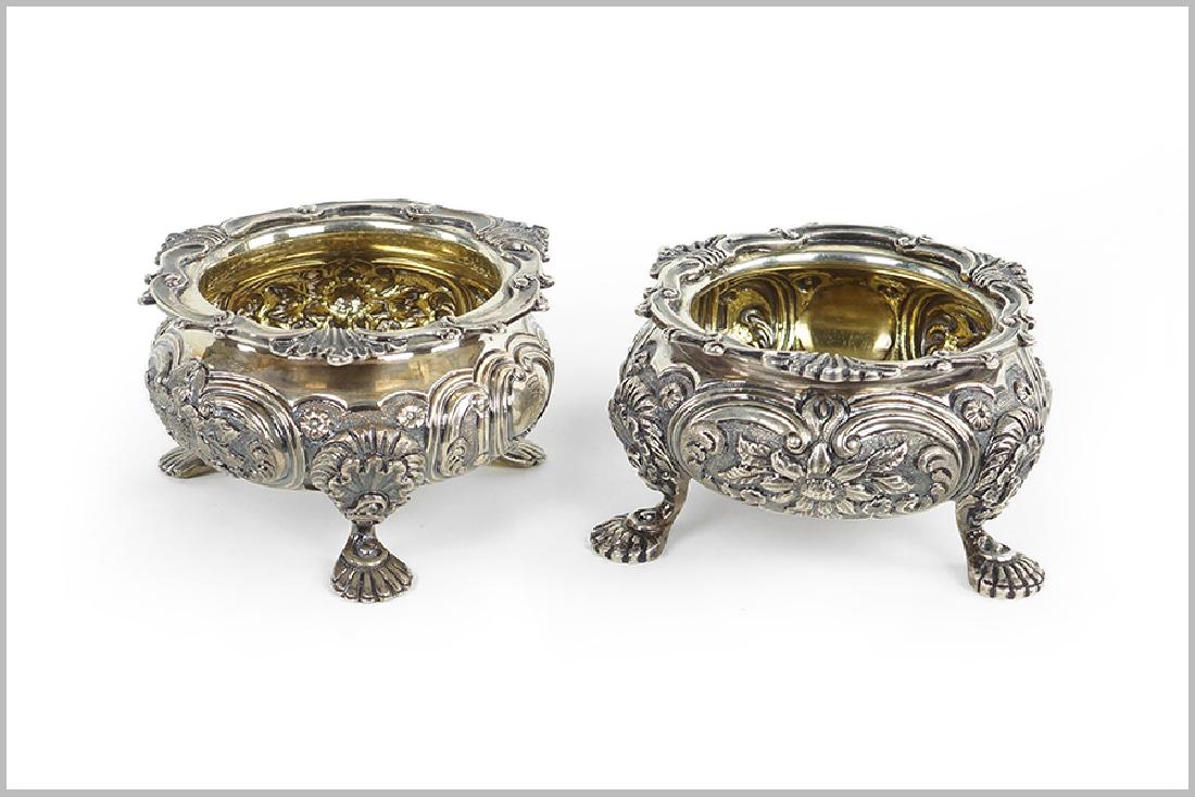 A Pair of 19th Century Austrian Silver Master Salt (1 of 3)