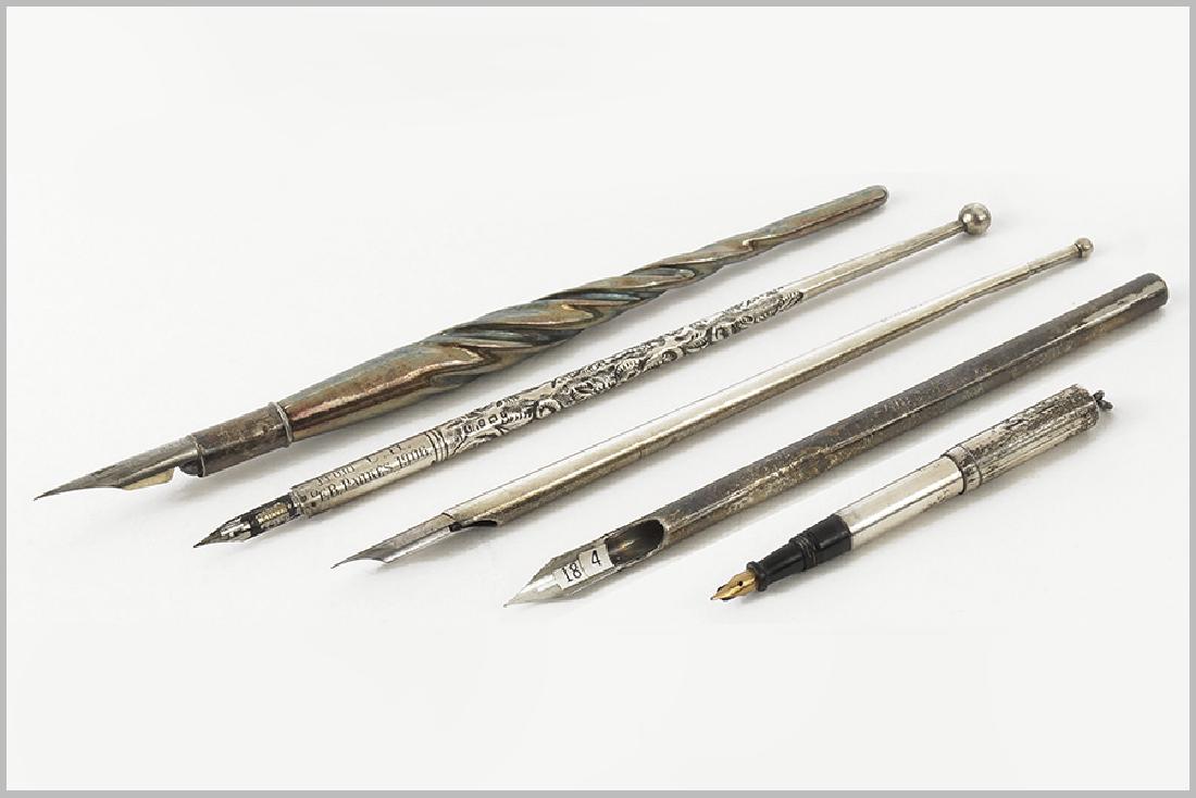 Two English Silver Dip Pens. (1 of 1)