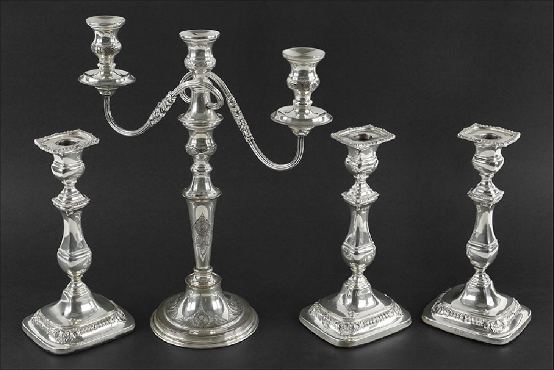 A Set of Three W & S Blackinton Silverplate Candlestick (1 of 4)