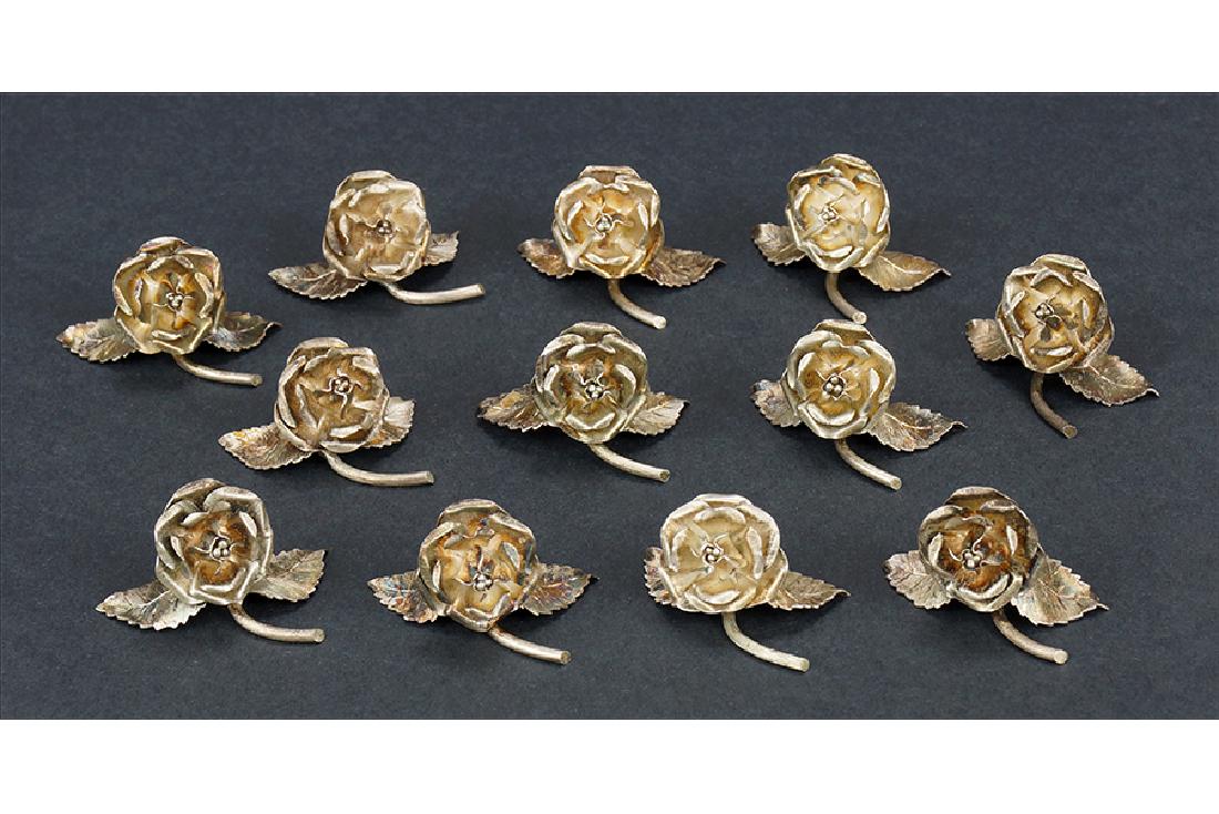 A Set of Twelve MExican Sterling Silver Placecard (1 of 1)