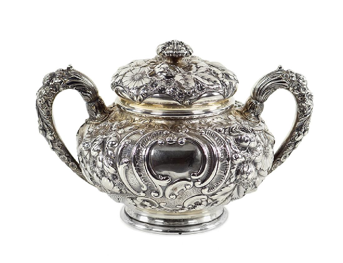 A Gorham Sterling Silver Covered Sugar Bowl. (1 of 1)