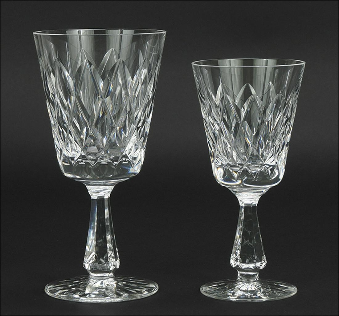 A Set Of Seven Waterford Crystal Water Goblets.: A Set Of Seven Waterford Crystal Water Goblets. Together with two wine glasses. All in the Kinsale pattern Goblets: 6.75"