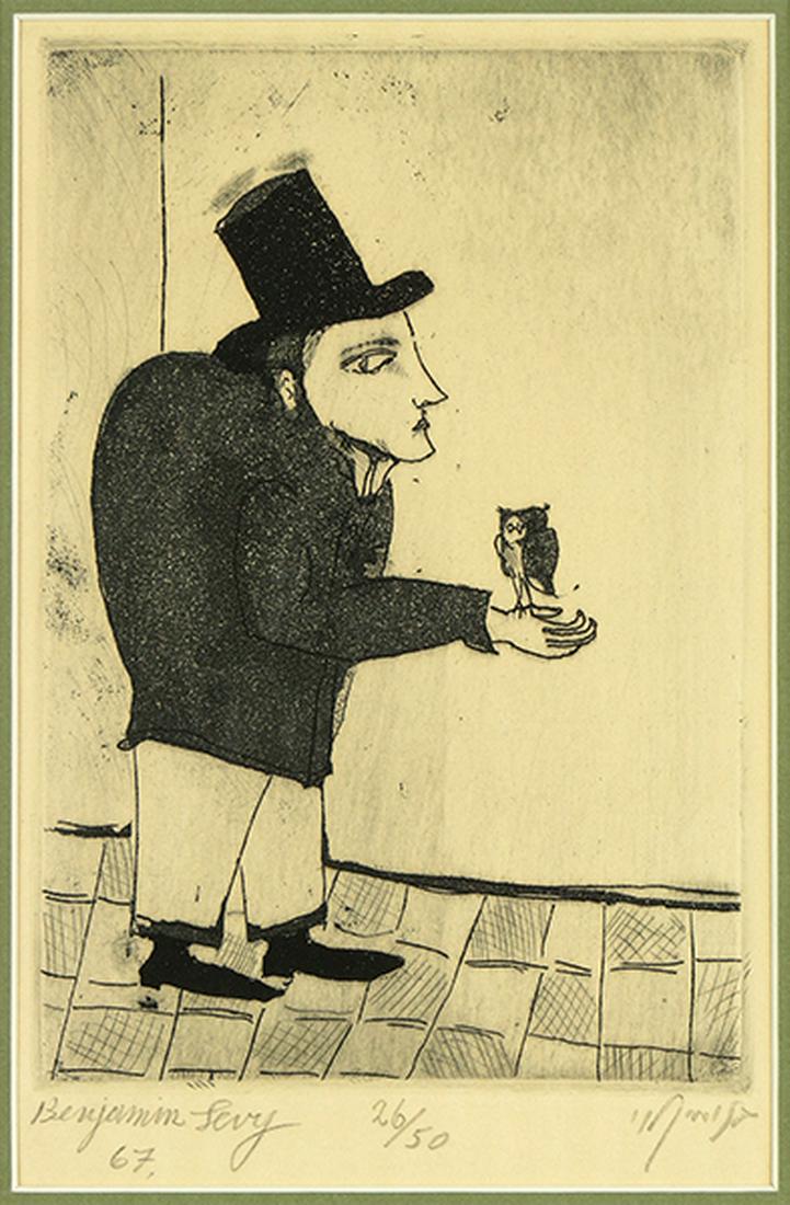 Benjamin Levy (American, B. 1940) Untitled.: Benjamin Levy (American, B. 1940) Untitled. Etching and aquatint, pencil signed lower left, dated 67 and numbered 26/50 Sight: 6.75" x 4.5" Frame: 14" x 10.75"