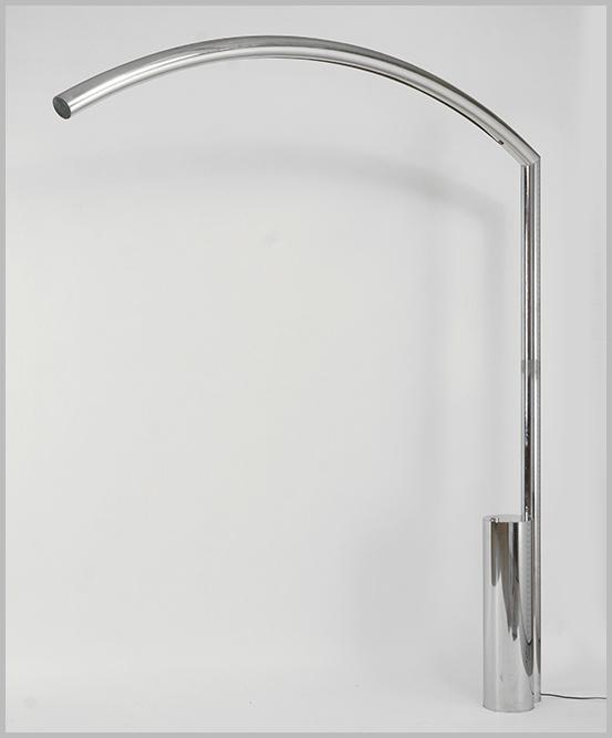 Nanda Vigo (Italian, Born 1936) Golden Gate Standard: Nanda Vigo (Italian, Born 1936) Golden Gate Standard Lamp. Chromium-plated steel floor lamp 95" x 85" x 7.5"