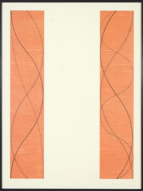 Robert Mangold (American, B. 1937) Two Columns B.: Robert Mangold (American, B. 1937) Two Columns B. Color aquatint dated to 2004, pencil signed lower right, titled, and numbered 10/30 40" x 29" Frame: 50" x 38.75"