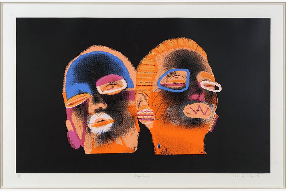 Ed Paschke (American, 1939-2004) Sepia Deux.: Ed Paschke (American, 1939-2004) Sepia Deux. Color serigraph, pencil signed lower right, dated '88, titled, and numbered 38/60, printed on Rising Mirage Paper by the Chicago Serigraphic Workshop 20" x