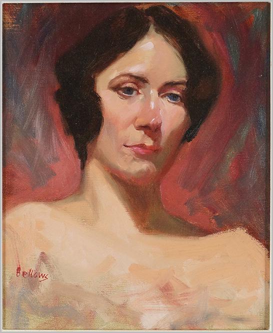 Jayne Bellows (American, Contemporary) Portrait of a: Jayne Bellows (American, Contemporary) Portrait of a Lady. Oil on canvas, signed lower left Canvas: 15.5" x 13" Frame: 21" x 18.75"