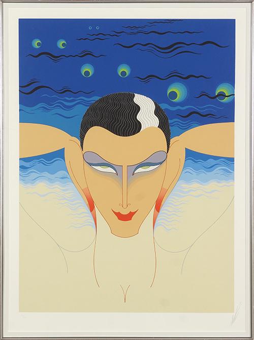 Romain de Tirtoff 'Erte' (Russian-French, 1892-1990): Romain de Tirtoff 'Erte' (Russian-French, 1892-1990) Mystere. Color serigraph, pencil signed lower right and numbered 25/300, published by Circle Fine Art 26" x 19" Frame: 41" x 32.5"