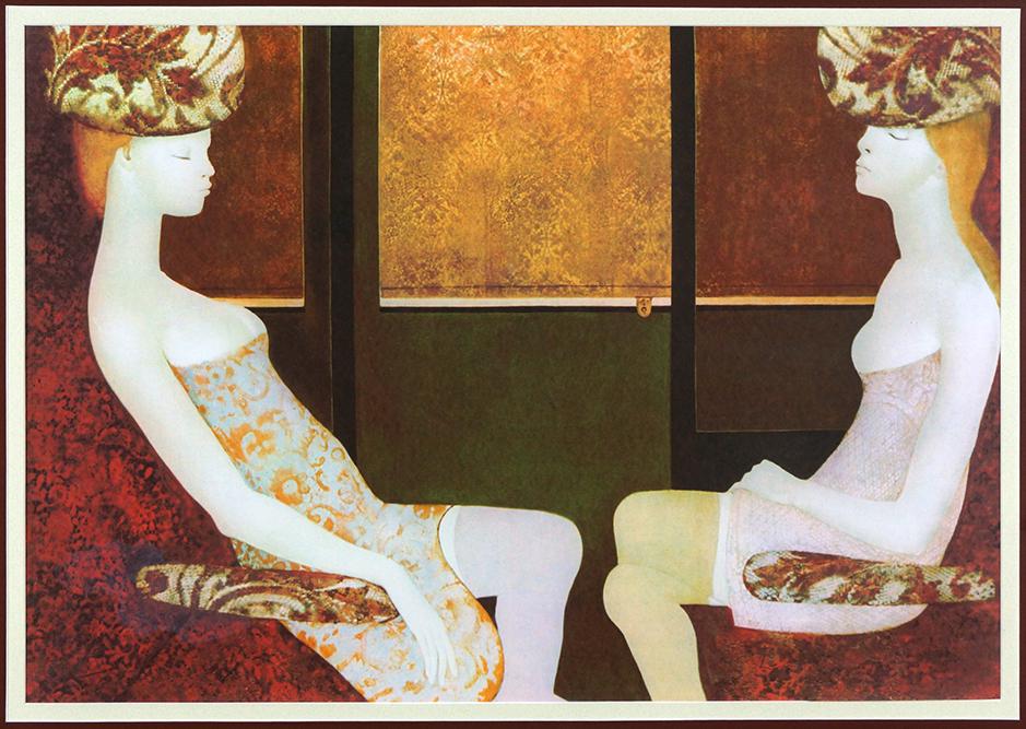 Leonor Fini (Argentinian, 1907-1996) Two Turbaned: Leonor Fini (Argentinian, 1907-1996) Two Turbaned Women. Color offset lithograph, pencil signed lower right and numbered X/XXv 20" x 29" Frame: 33.25" x 42.25"
