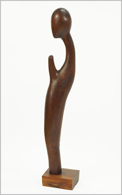 Marcus Arvin (Canadian, 20th Century) Untitled: Marcus Arvin (Canadian, 20th Century) Untitled Abstract. Figural abstract wood sculpture, signed 47" x 9" x 8"