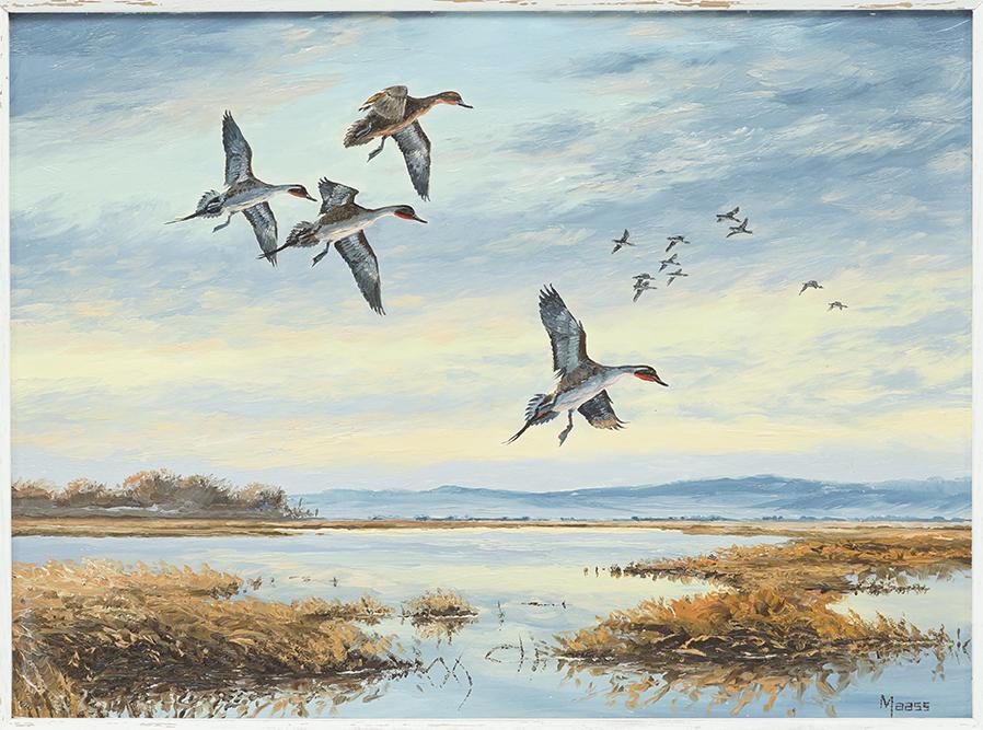 David Maass (American, B. 1929) Dusk on the Flats.: David Maass (American, B. 1929) Dusk on the Flats. Oil on masonite, 1963, signed lower right. Provenance: Abercrombie & Fitch, Chicago 12" x 16" Frame: 15" x 19"