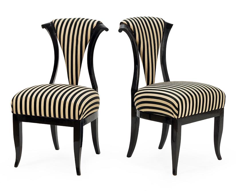 A Pair of Biedermeier Style Side Chairs. (1 of 1)