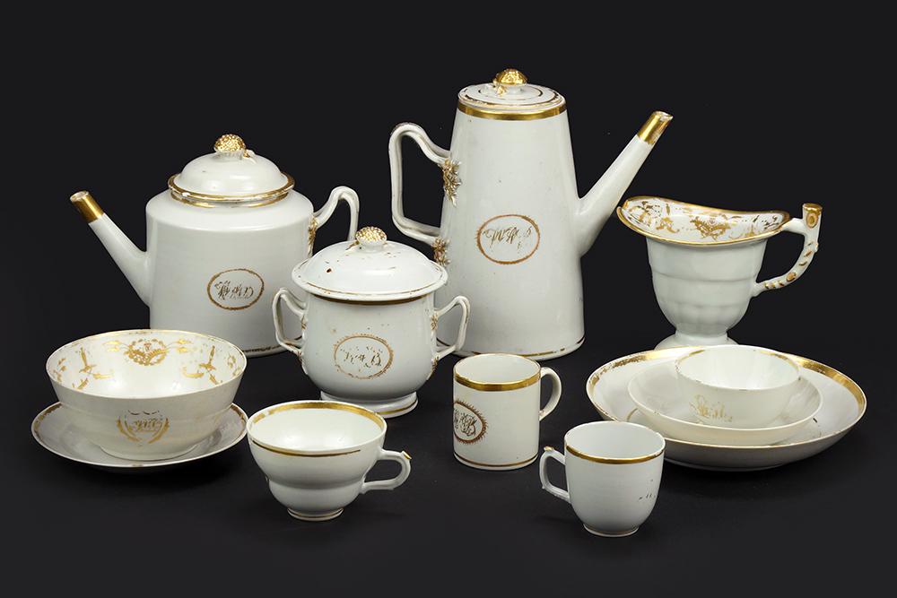 A Continental Gilt Porcelain Partial Dessert Service. (1 of 1)