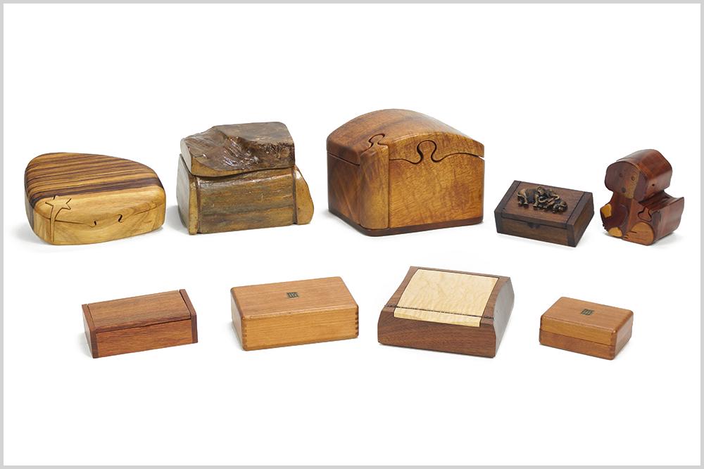 A Group Of Nine Wooden Jewelry Boxes. (1 of 3)