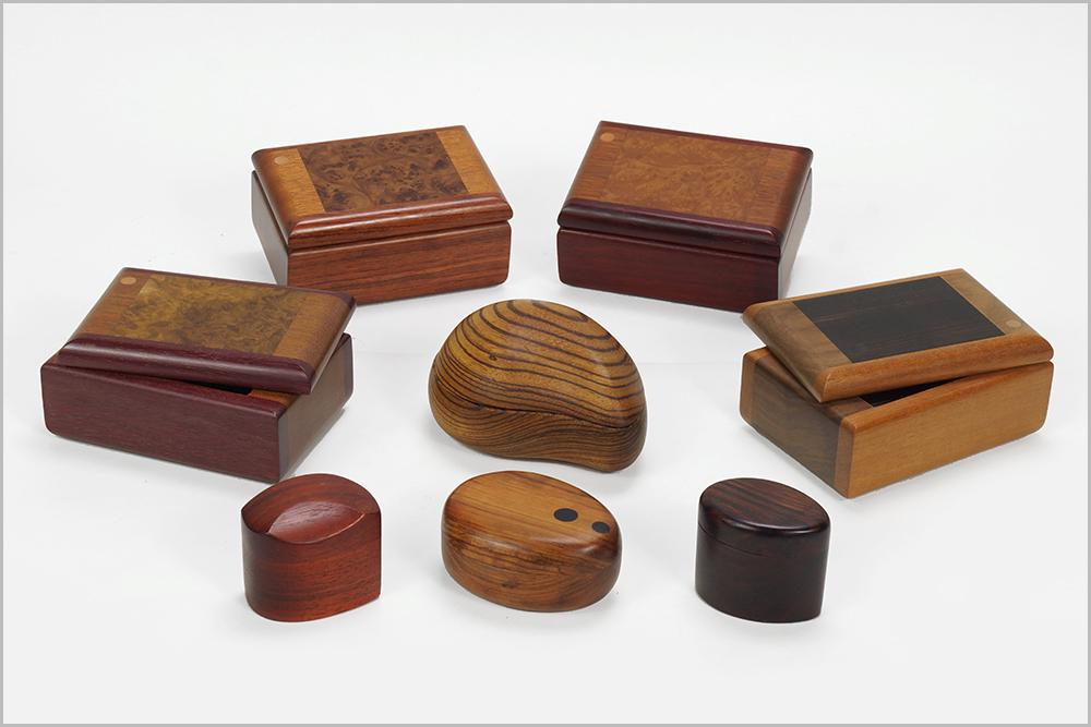 A Group Of Eight Wooden Jewelry Boxes. (1 of 1)