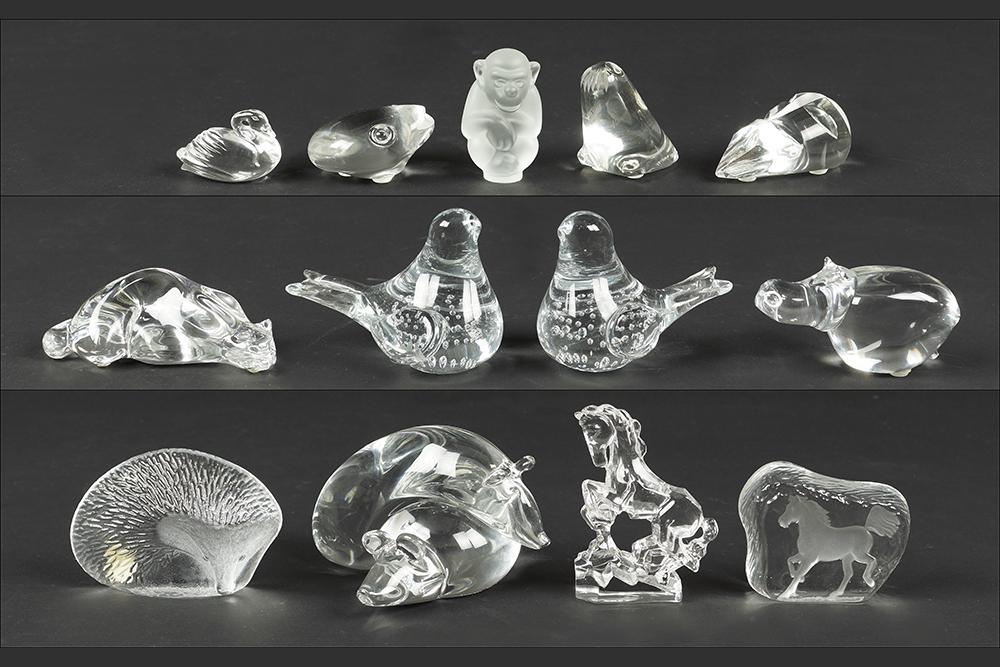 A Group Of Thirteen Glass Animals. (1 of 1)