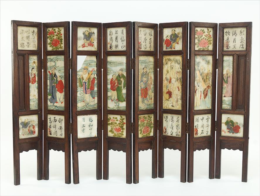 A Chinese Eight-Panel Table Screen. (1 of 2)