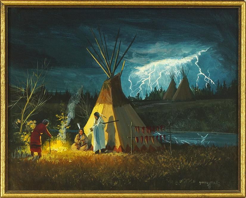 Gerry Metz (American, 1943-2018) Keepin' Warm. (1 of 2)