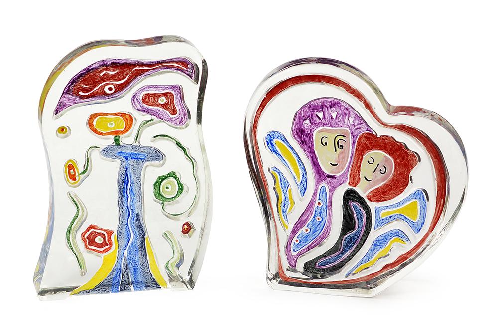 Matt Lamb (American, B. 1932) Two Glass Works. (1 of 1)