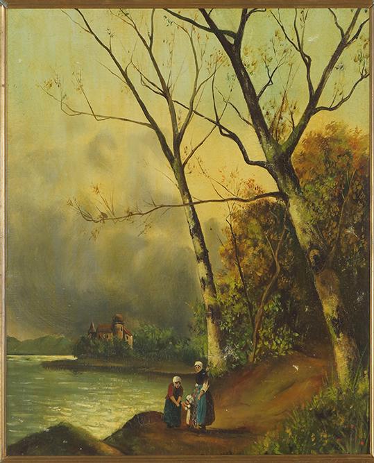 P. Clemon (19th Century) At Water's Edge. (1 of 1)