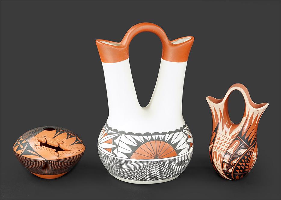 Two Acoma Pottery Wedding Vases. (1 of 1)