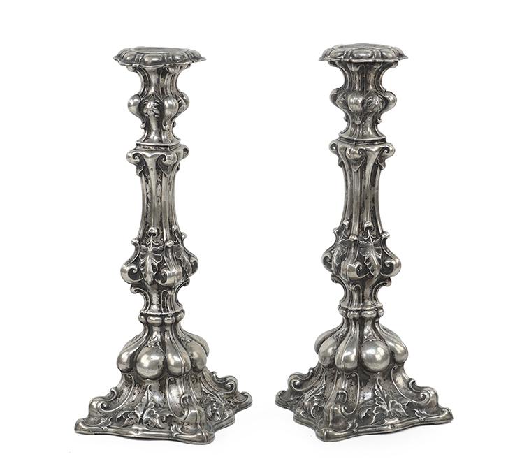 A Pair of Continental .750 Silver Candlesticks. (1 of 1)