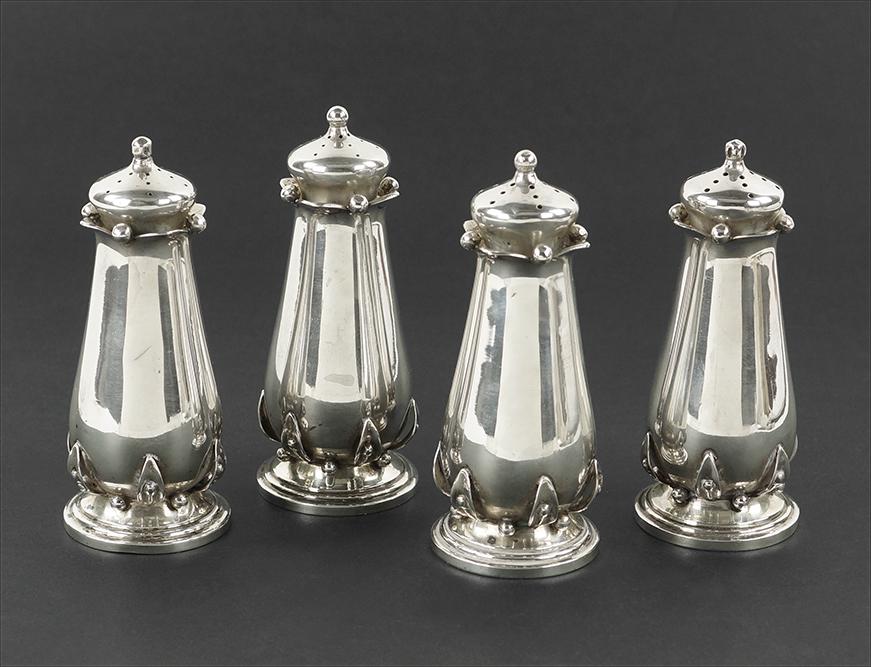 A Set of Four American Sterling Silver Salt Shakers. (1 of 2)