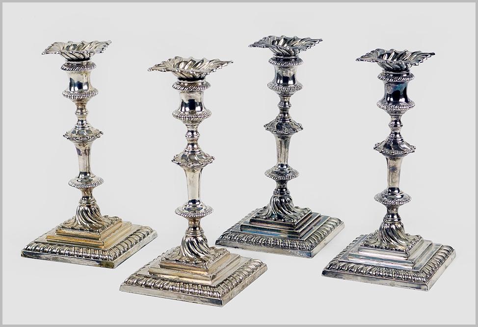 A Set of Four English Sheffield Silverplate (1 of 8)