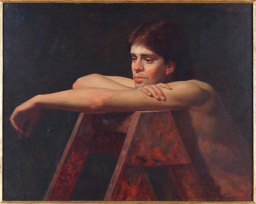 Will Wilson (American, B. 1957) The Actor.: Will Wilson (American, B. 1957) The Actor. Oil on canvas, signed upper right. Provenance: Grand Central Art Galleries, NY; John Pence Gallery, San Francisco 16" x 20" Frame: 21.75" x 25.75"