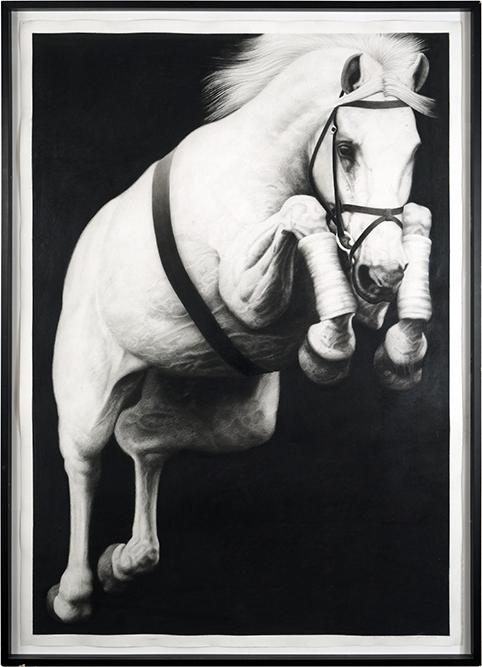 Joseph Piccillo (American, B. 1941) Study E-38.: Joseph Piccillo (American, B. 1941) Study E-38. Charcoal drawing, signed lower right, titled, and dated December 1991 68" x 46.75" Frame: 74.25" x 53.5"