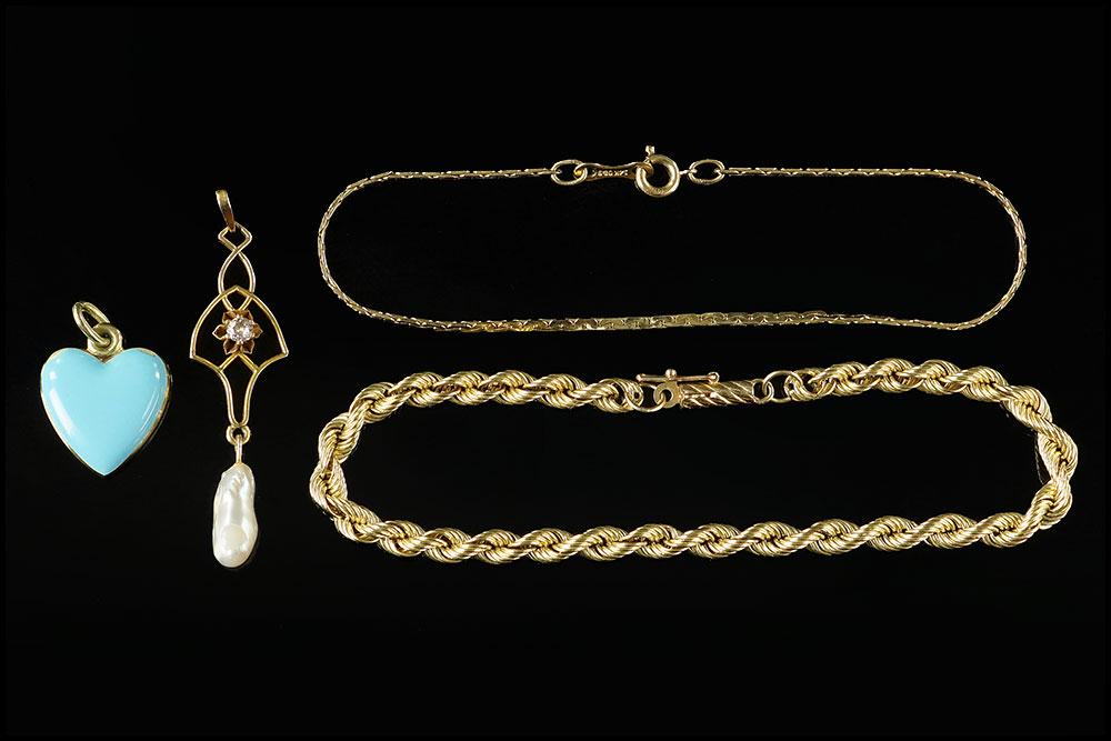 Two Yellow Gold Pendants. (1 of 1)