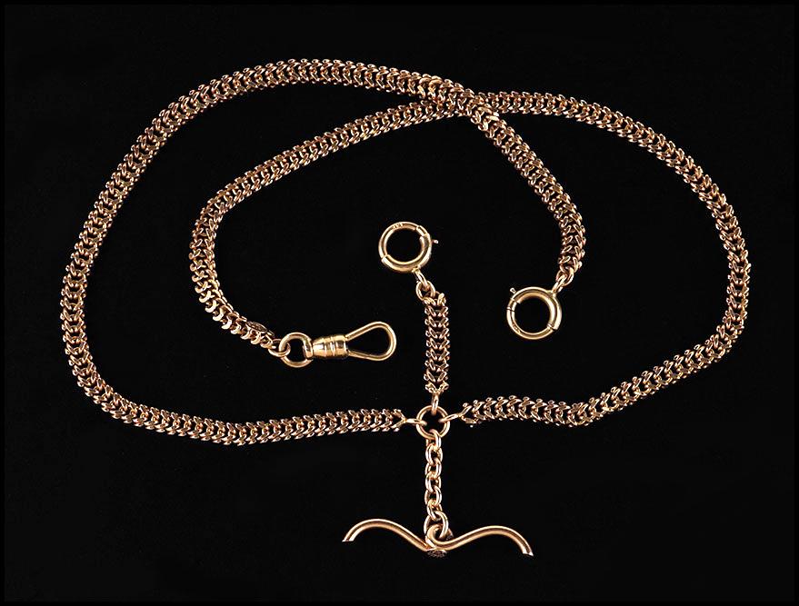 A 14 Karat Yellow Gold Watch Chain. (1 of 1)