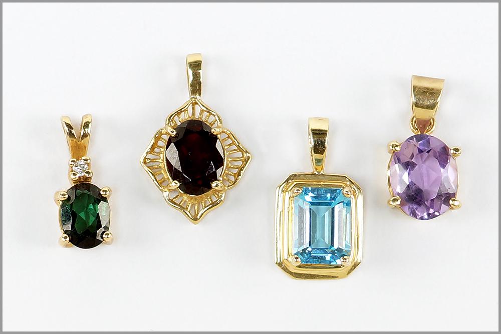 Four 14 Karat Yellow Gold Pendants. (1 of 1)