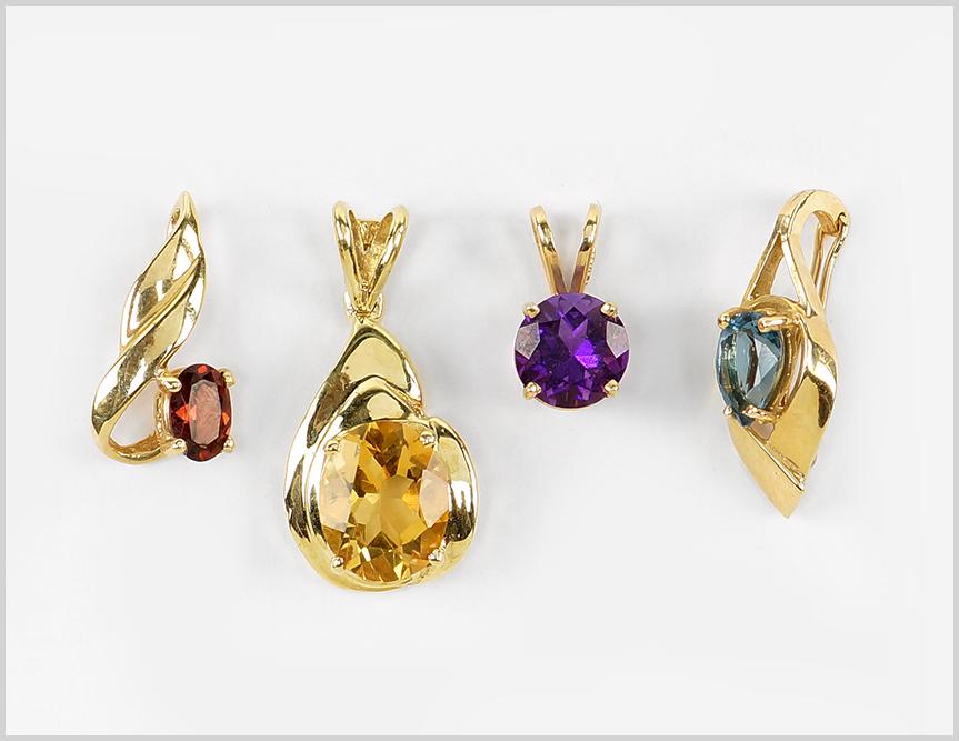 Three 14 Karat Yellow Gold Pendants. (1 of 1)