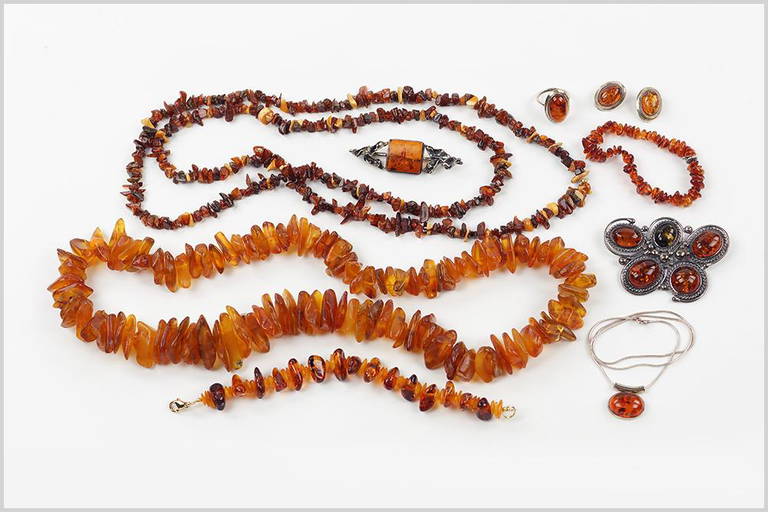 A Collection Of Amber Jewelry.