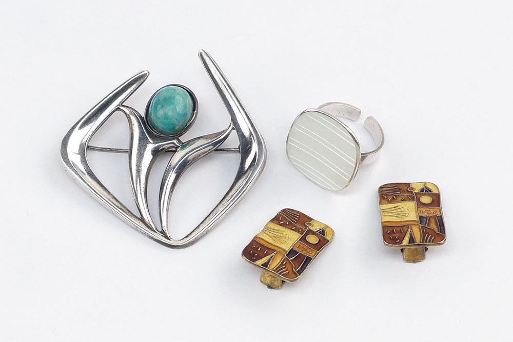 A David Andersen Amazonite and Sterling Silver Brooch. (1 of 1)