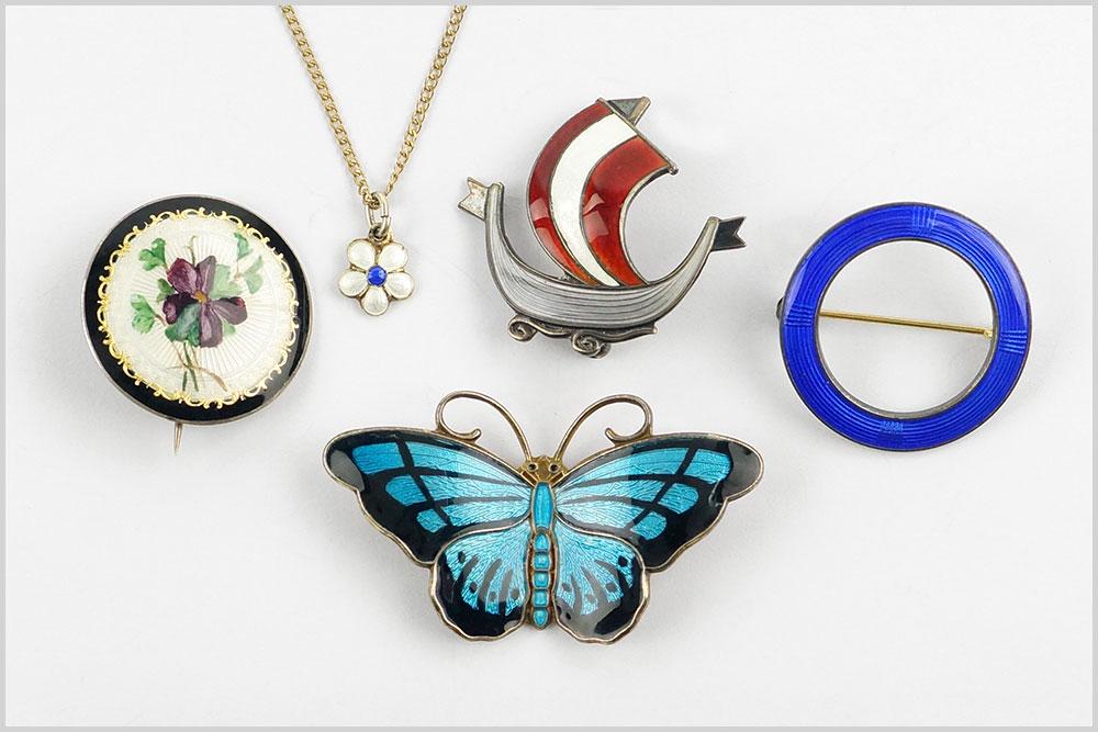 A Collection of Nordic Sterling Silver and Enamel (1 of 1)