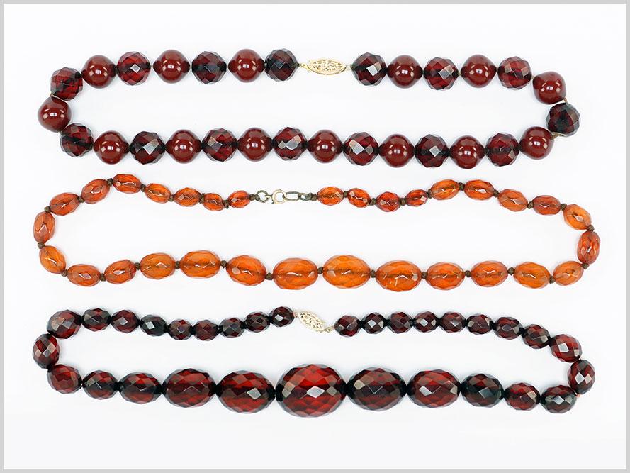 Three Amber Bead Necklaces. (1 of 1)