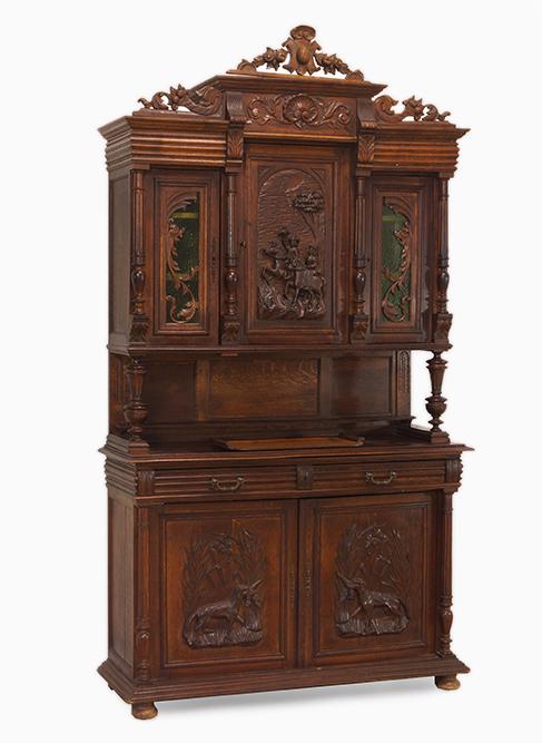 A Black Forest Style Carved Wood Cupboard. (1 of 1)