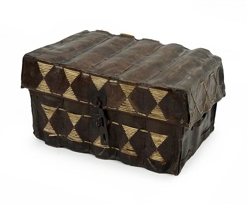 A Leather Chest.: A Leather Chest. 13" x 26" x 17"