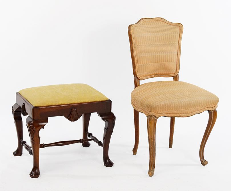 A Queen Anne Style Walnut Stool. (1 of 1)