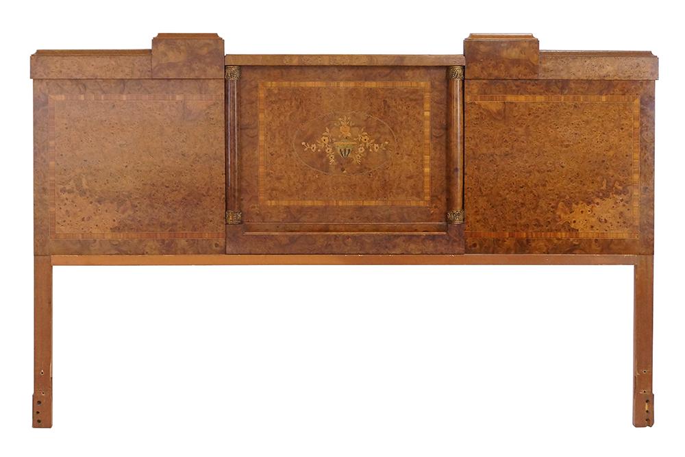 A Burl Veneer Headboard.: A Burl Veneer Headboard. 49" x 78"