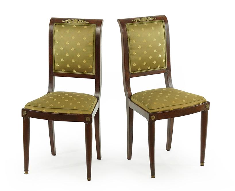 A Pair of French Empire Style Side Chairs. (1 of 1)