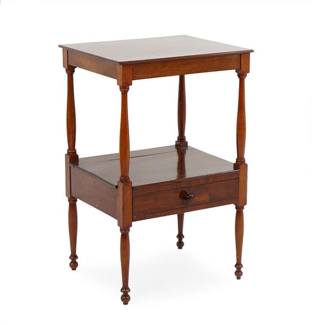 A Mid-19th Century Two-Tiered Mahogany Work Table. (1 of 1)